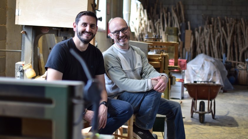 Guillem Pararols i Ferran Fontàs, al taller de Justa la Fusta