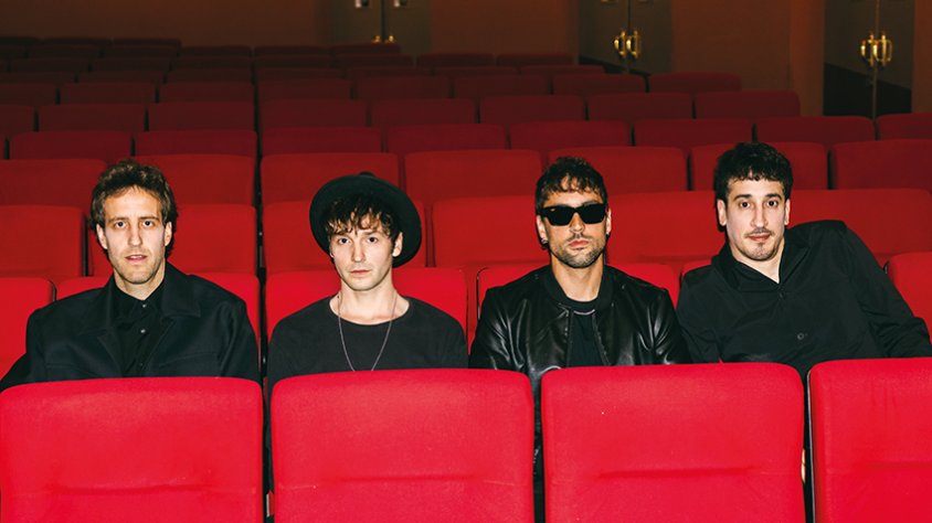 D’esquerra a dreta, Gerard López, Jaume Sucarrats, Ferran Massegú i Albert Parés, la setmana passada, al Teatre Principal d’Olot.