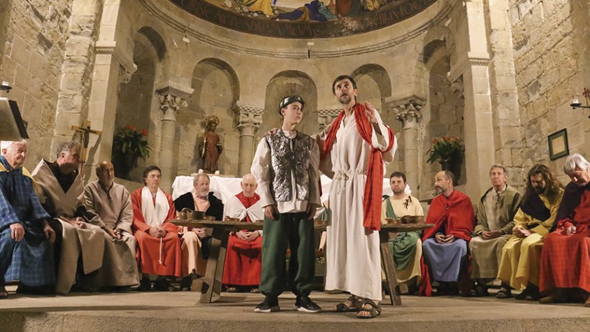 La representació de 'La cena' a Sant Esteve d'en Bas celebra 25 anys des de la seva recuperació.